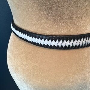 Worth Leather Black and White Belt